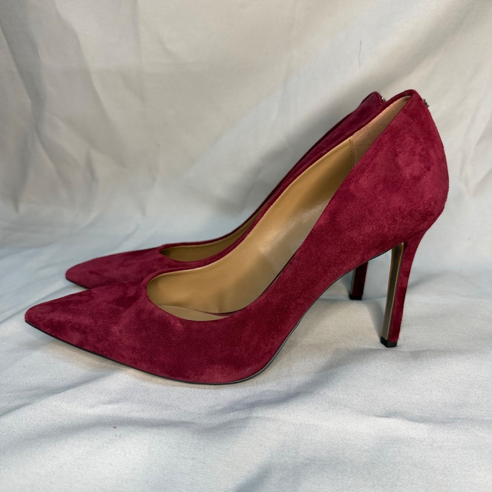 Sam Edelman Hazel Beet Red Suede Pointed Toe Stiletto Pumps Heels Womens 9.5